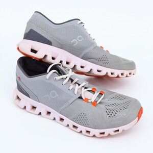 On Cloud X Alloy/Lily Gray Running Shoes Sneakers Womens 10 Lightweight Comfort
